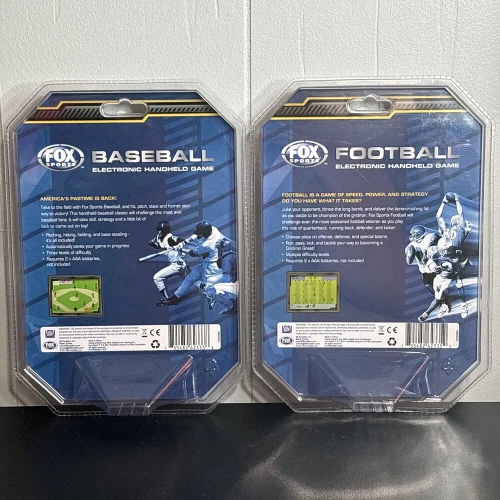 Excalibur Fox Sports Electronic Hand Held Game Baseball Football Lot Of 2 -2011